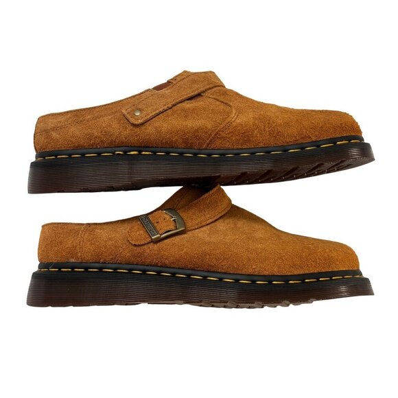 Dr. Martens Mens Tan Suede Isham Shearling-Lined Slip-On Mules 12 US New NWOT